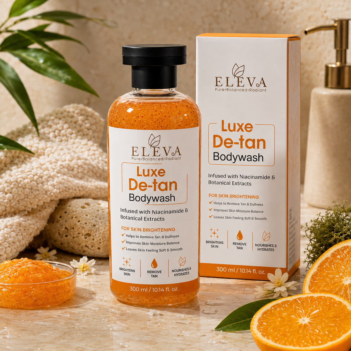 Eleva Luxe De-Tan Bodywash | Niacinamide & Botanical Extracts | 300ml