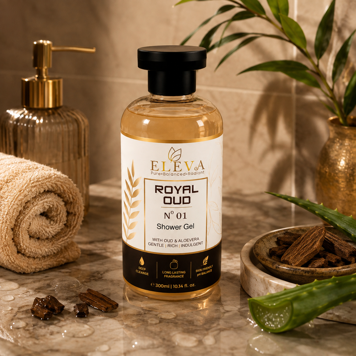 Eleva Royal Oud Shower Gel N°01 | Oud & Aloevera | 300ml