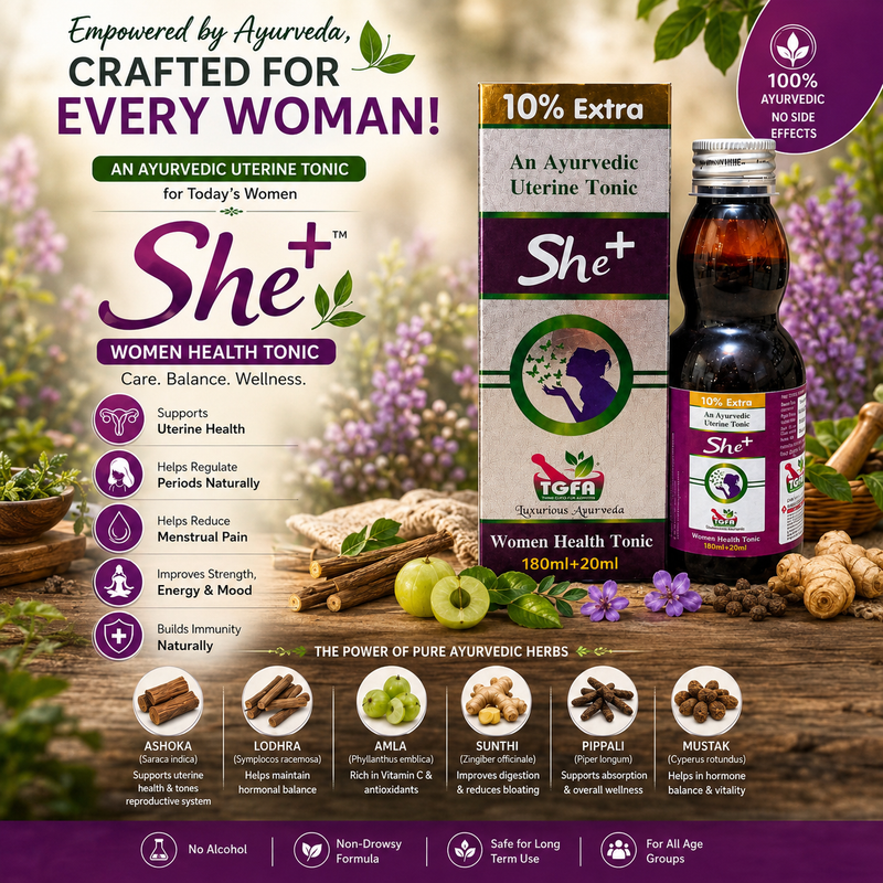 She+ – Ayurvedic Women’s Health Tonic for Hormonal Balance & Period Relief