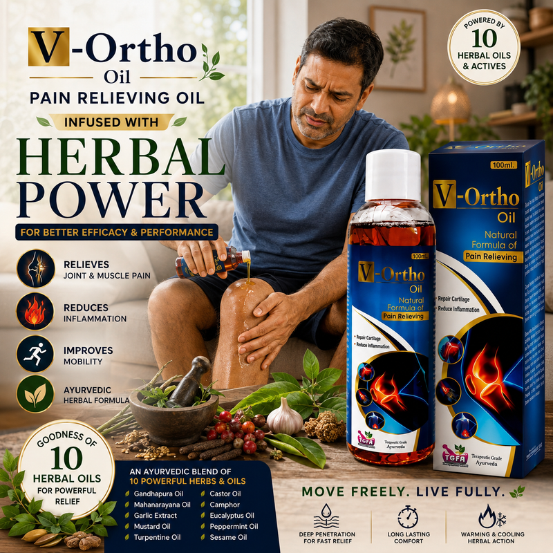 V-Ortho Ayurvedic Oil – Fast Relief from Joint & Muscle Pain