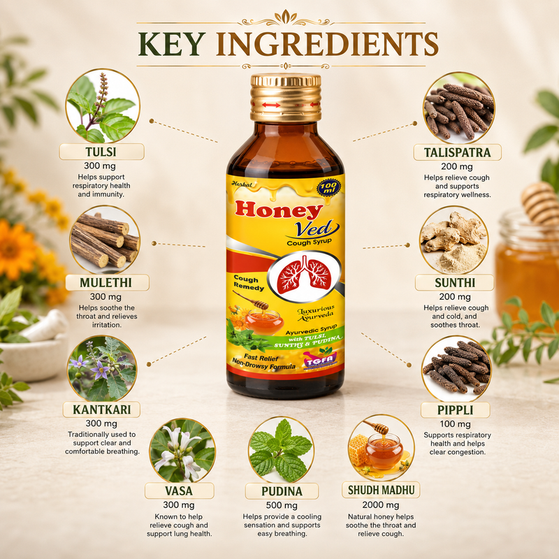 Honey Ved — Herbal Cough Syrup (100ml)