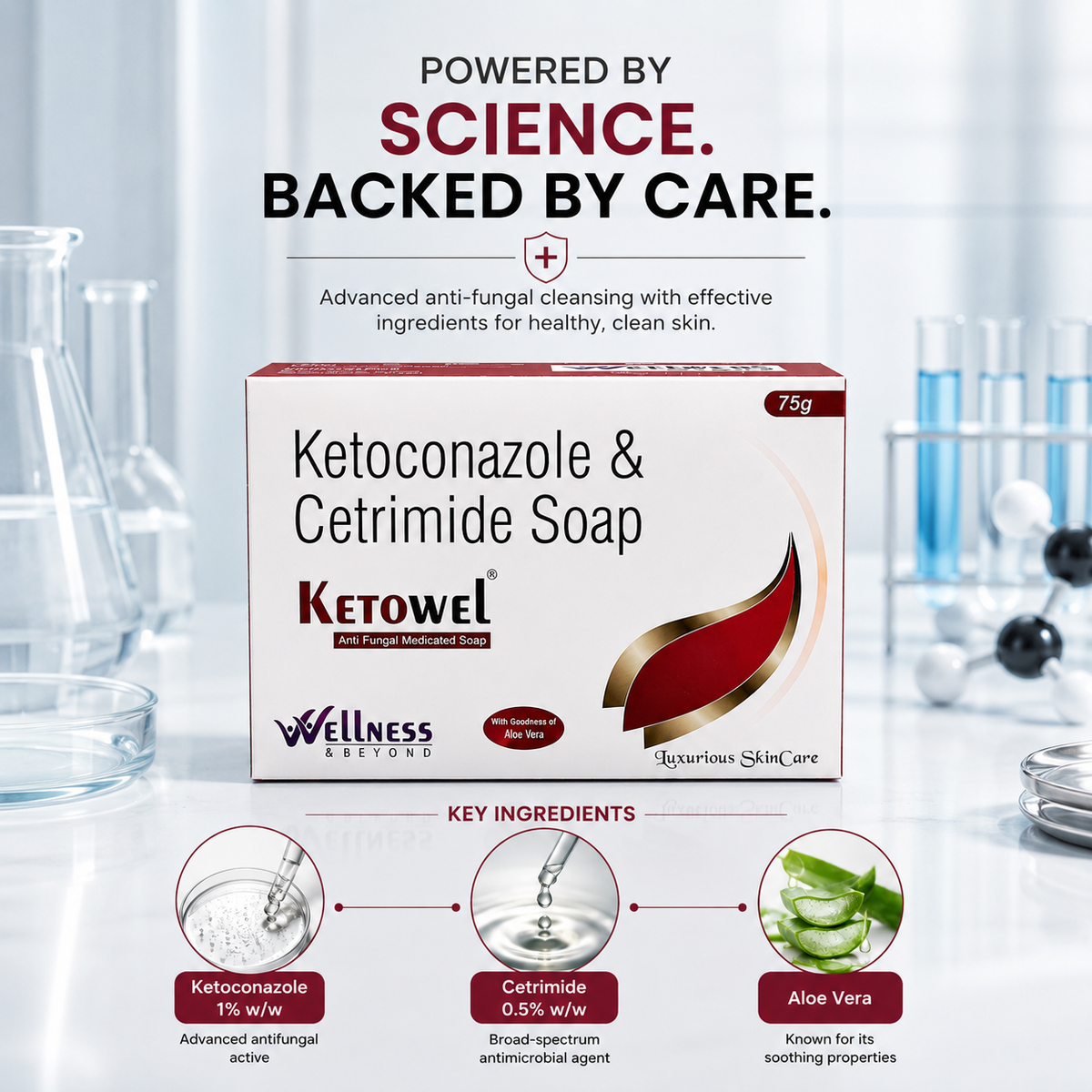 Ketowel CT — Ketoconazole & Cetrimide Antifungal Soap (75g)