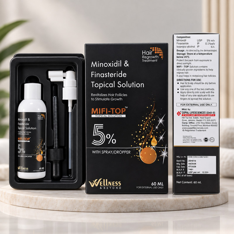 MIFI-TOP™ 5% Minoxidil & Finasteride Topical Solution | 60 ml
