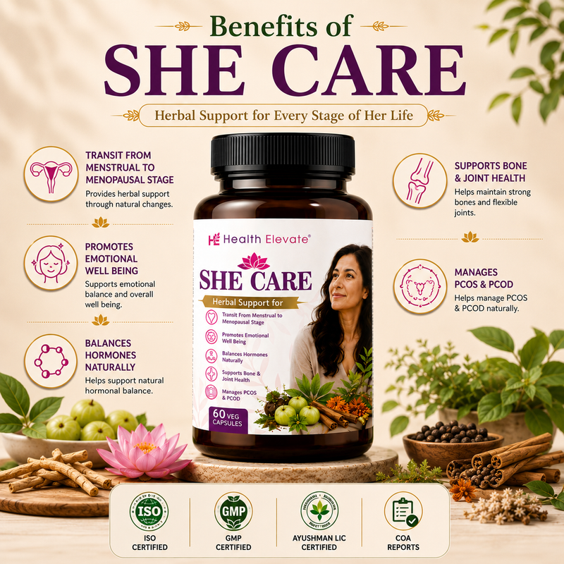 She Care | Herbal Support for Women's Hormonal & Reproductive Health | 60 Veg Capsules